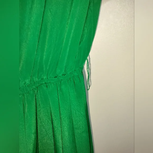 Leslie Fay (Size 8) Vintage Green & Navy Trim Pearl Button SS Fit & Flare Dress - Picture 4 of 9